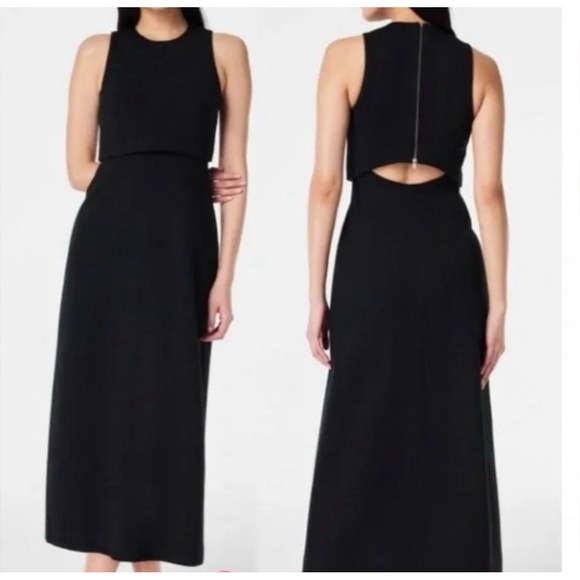 spanx ponte fitted midi dress SPANX Ponte Turtleneck Sleeveless Midi Dress Treehouse On Main